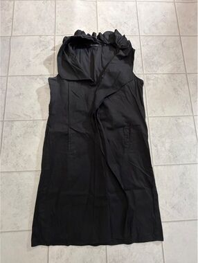 Tahari Black Sleeveless Dress with Ruffled Neckline